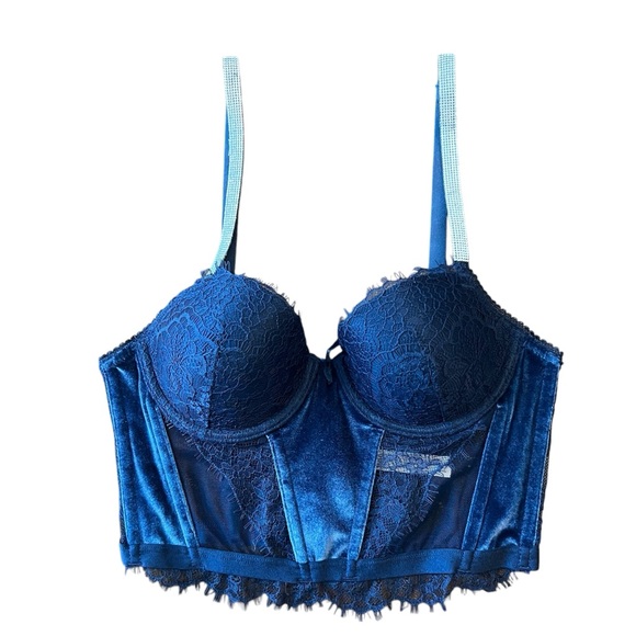 Victoria's Secret Other - VS Dream Angels Lace & Velvet Shine Strap Corset Bra